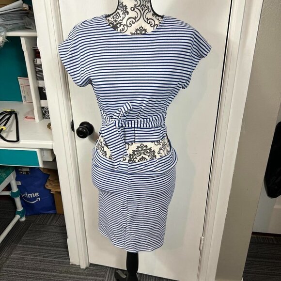 Gianni Bini Dresses & Skirts - Gianni Bini blue and white striped faux wrap mini skirt and top set